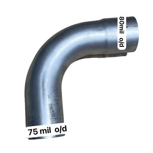 Exhaust 90° Pipe 430mm Long 75mm ID